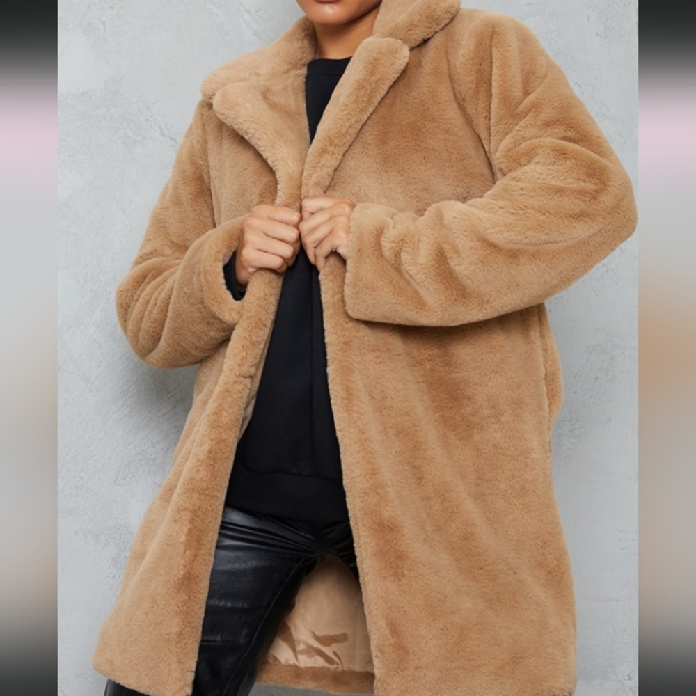 PRETTYLITTLETHING MIDI COLLAR COAT - Picture 2 of 4